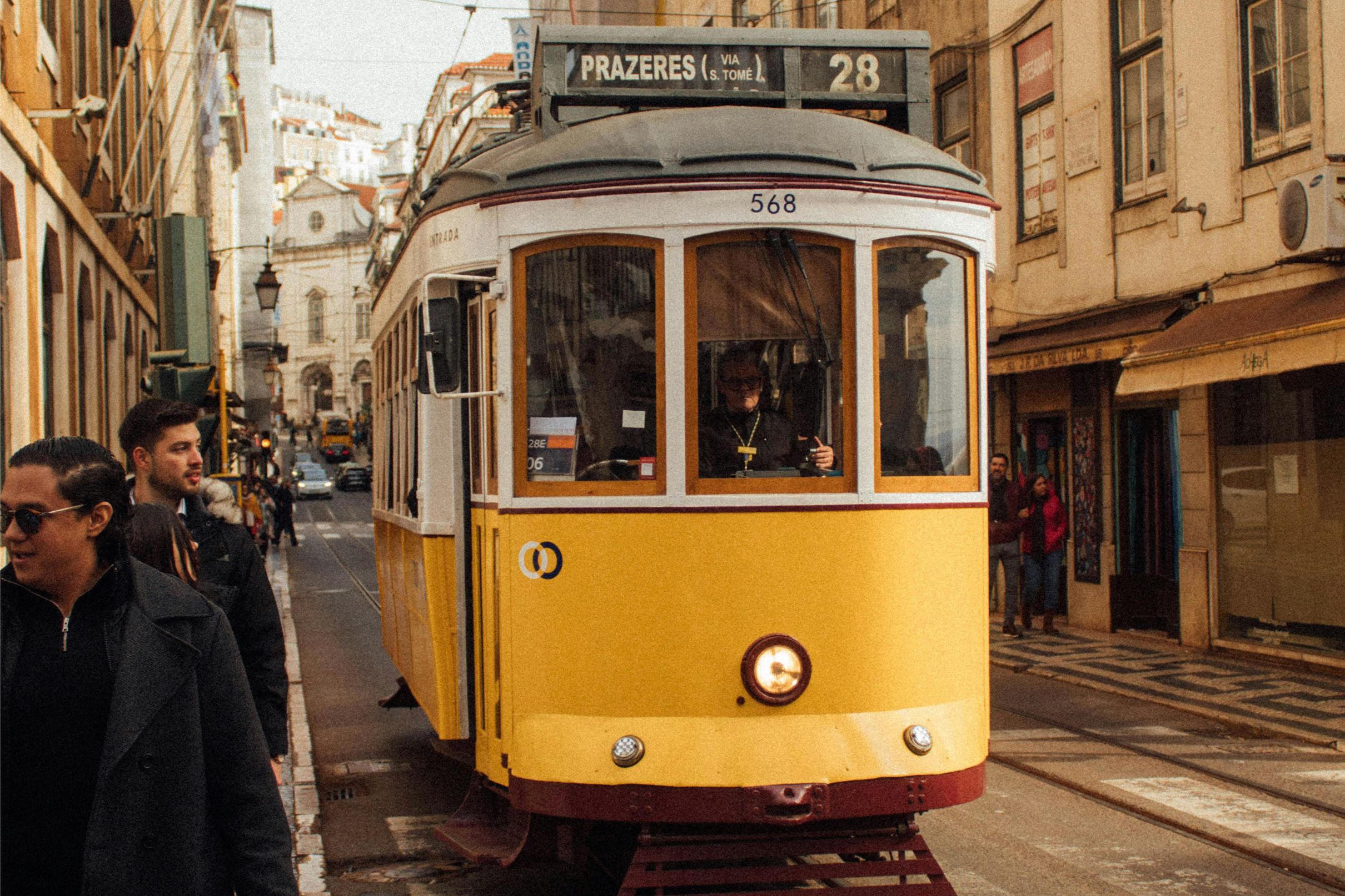 historic yellow tram 28