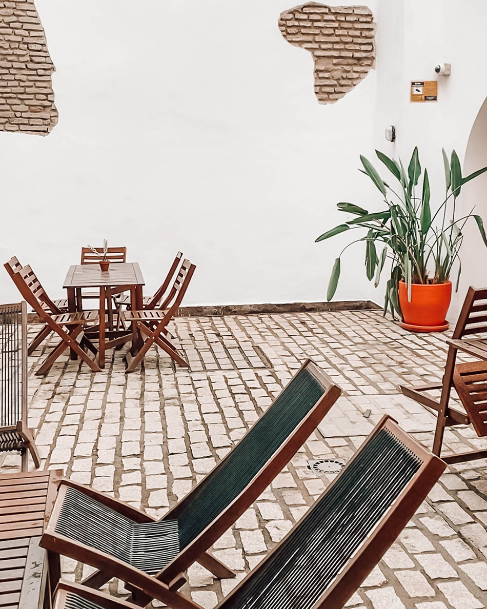 courtyard of for you hostel in seville