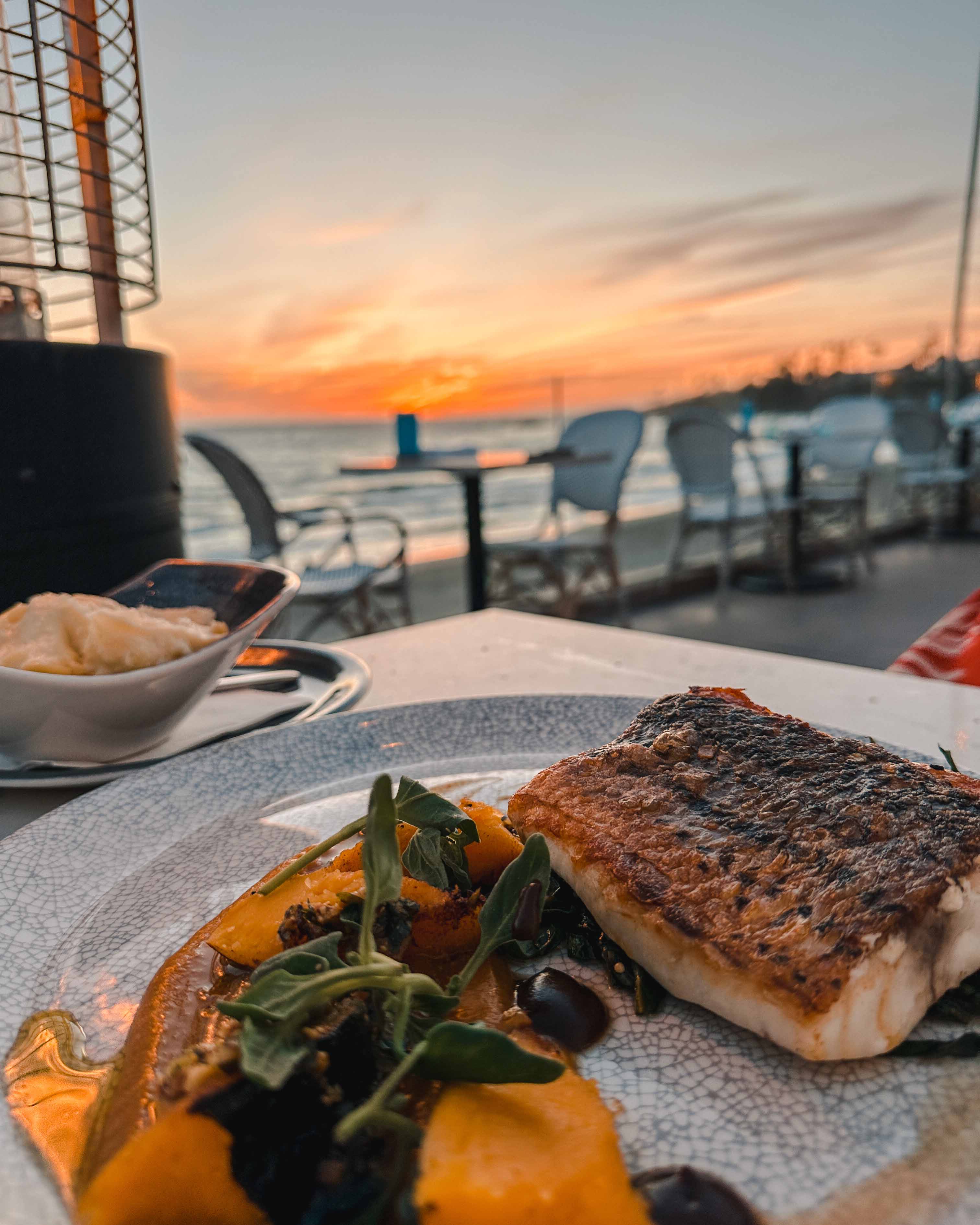 Sunset dinner on the beach at Larsen