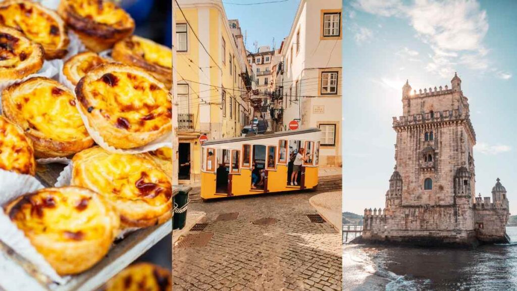 lisbon best photo spots with pastel de nata and tram