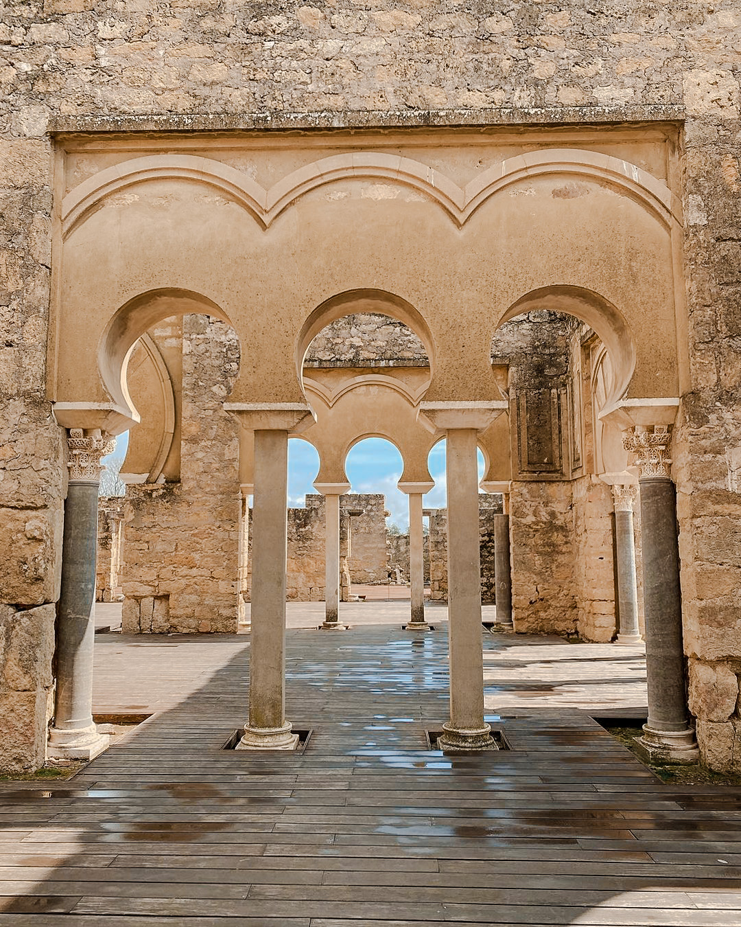 Moorish arches in the ruins of medina azahara 
