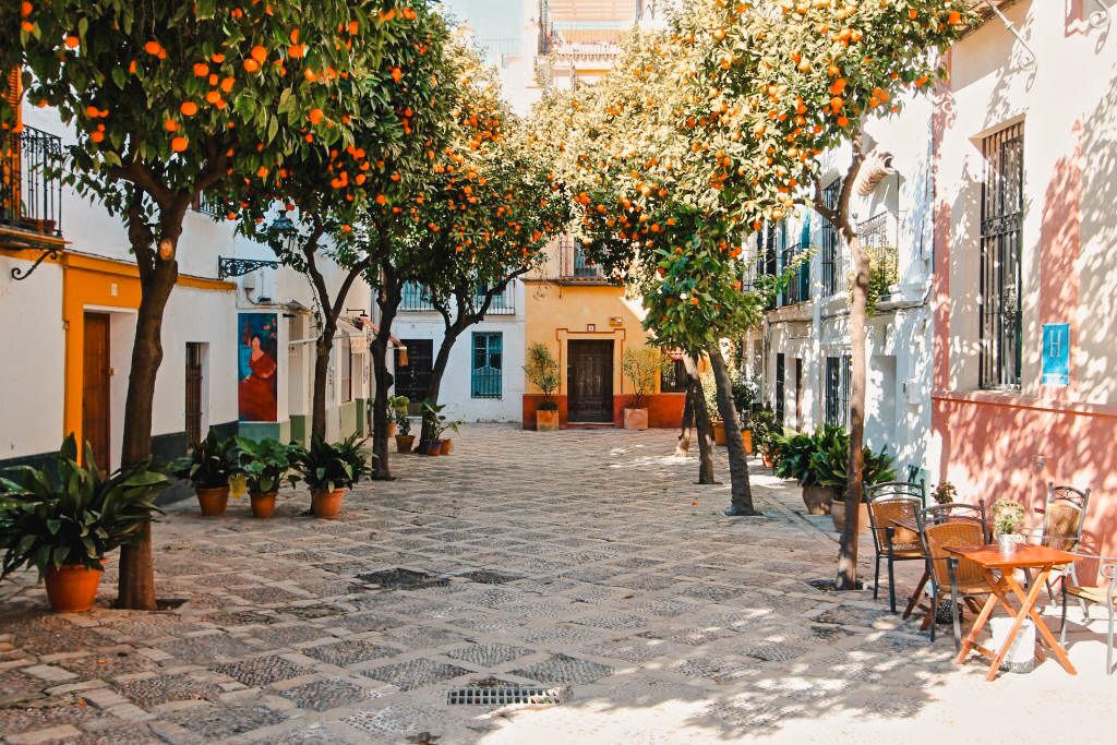 Courtyard in Seville neighborhood