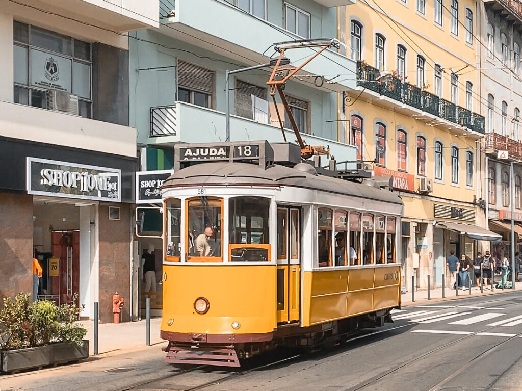 Historic tram in Lisbon