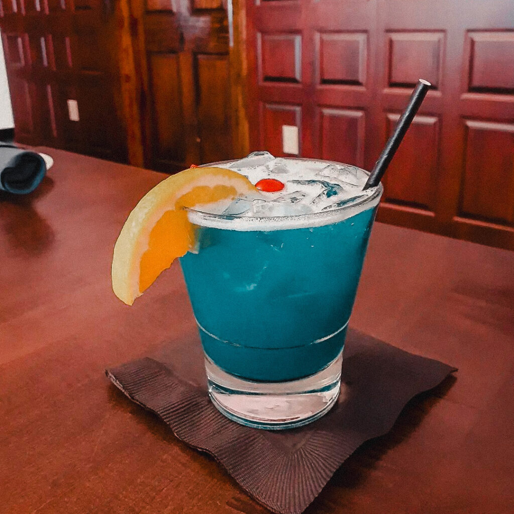 blue lady cocktail named for rockafellas ghost
