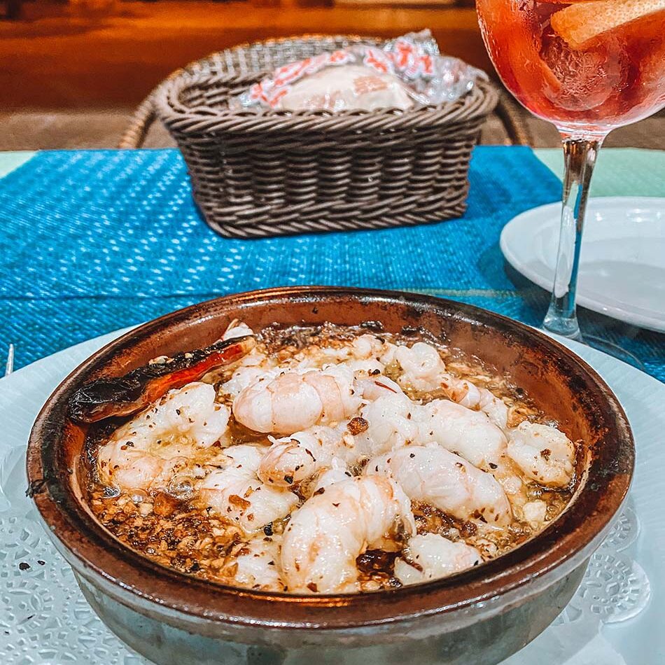 Gambas al ajilo, garlic shrimp tapas