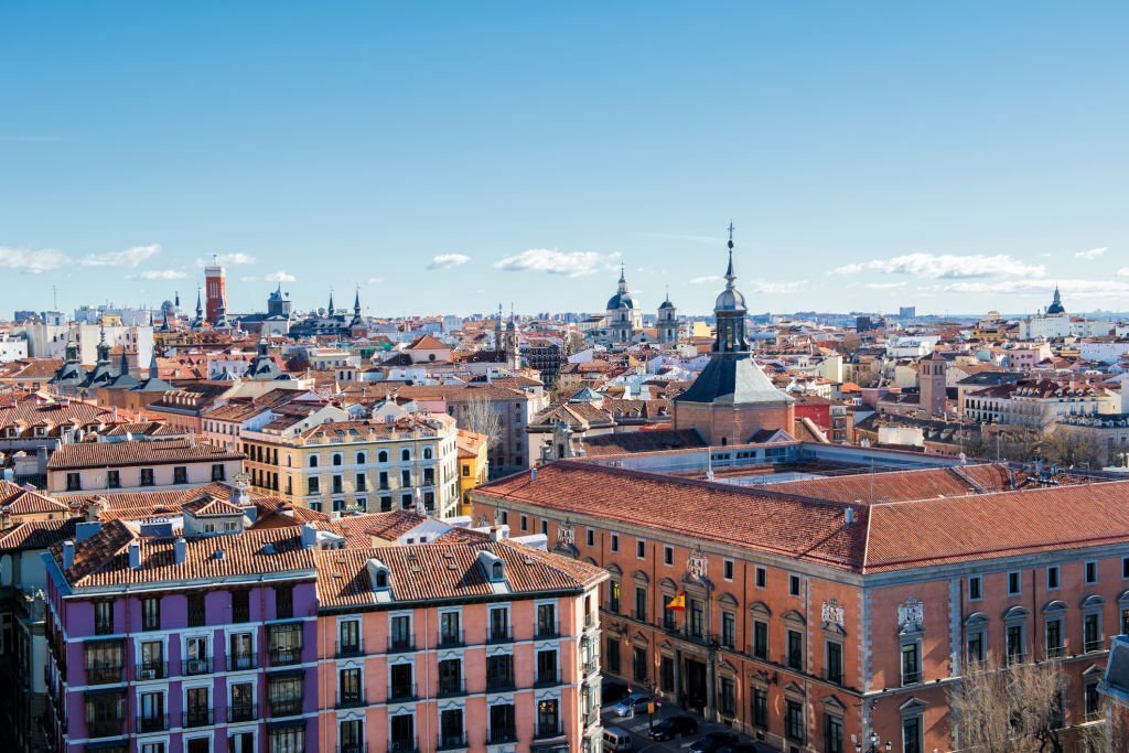 view from madrid rooftop bar