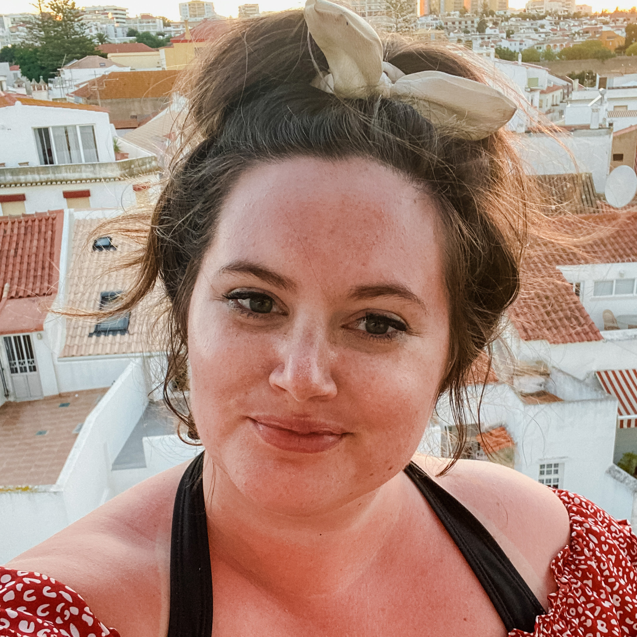 Selfie from the balcony of a hostel in Lagos.