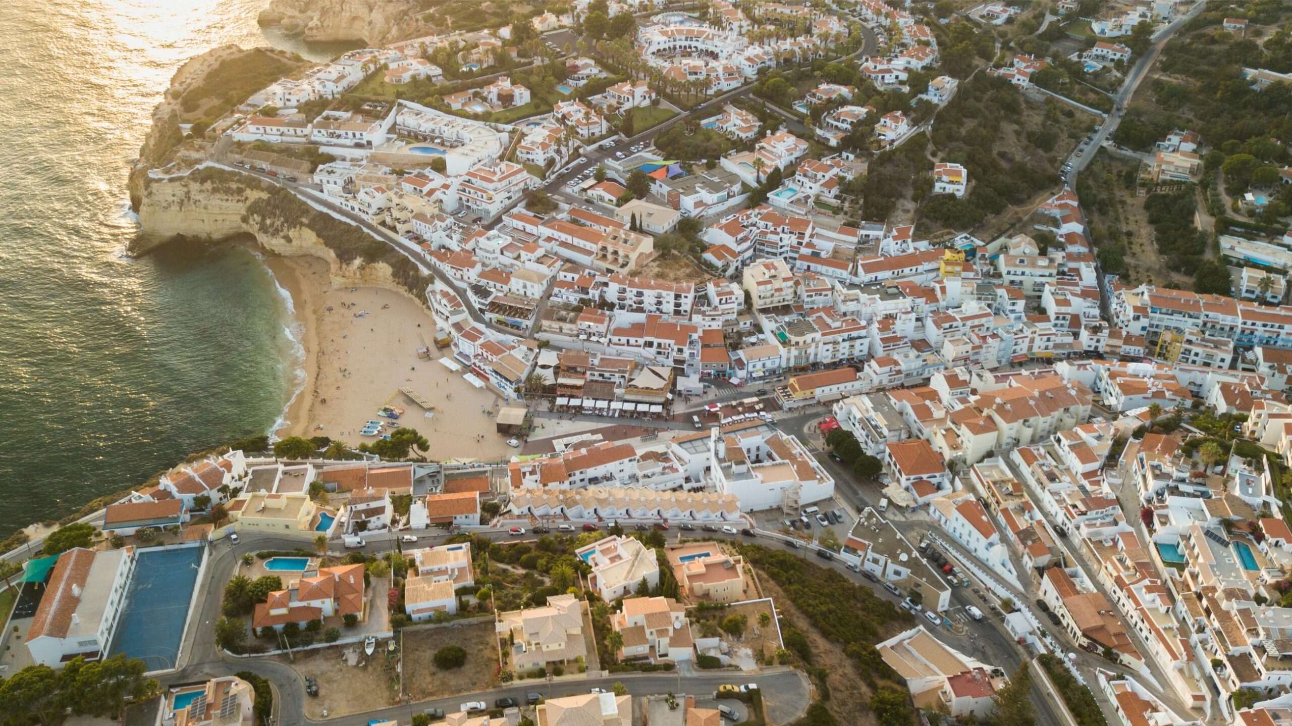 aerial view of algarve town albufeira