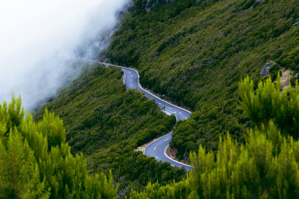 curving island roadways